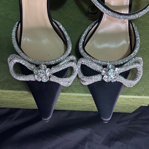 MACH & MACH Black and Silver Embellished Heels - Picture 6 of 6